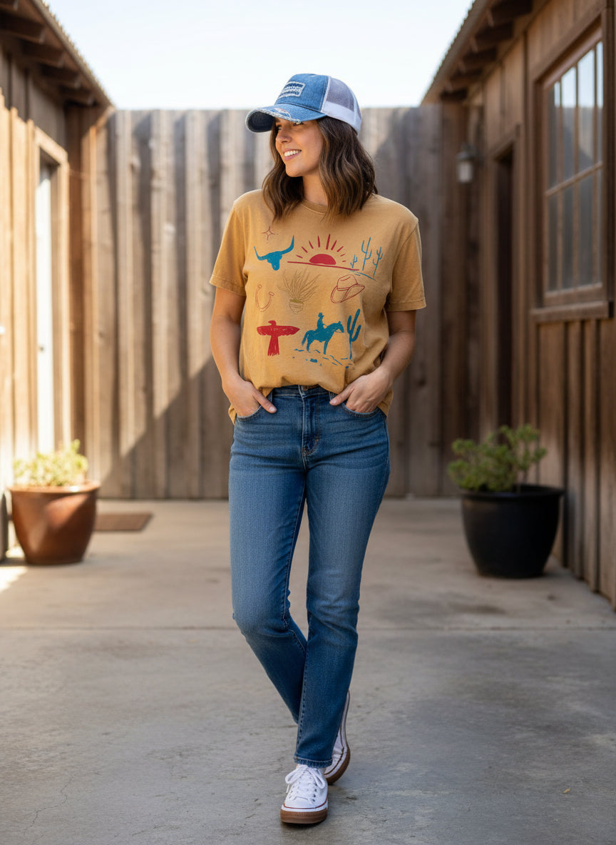 VR308 S206 COWBOY THINGS CROPPED TEE (OPEN)