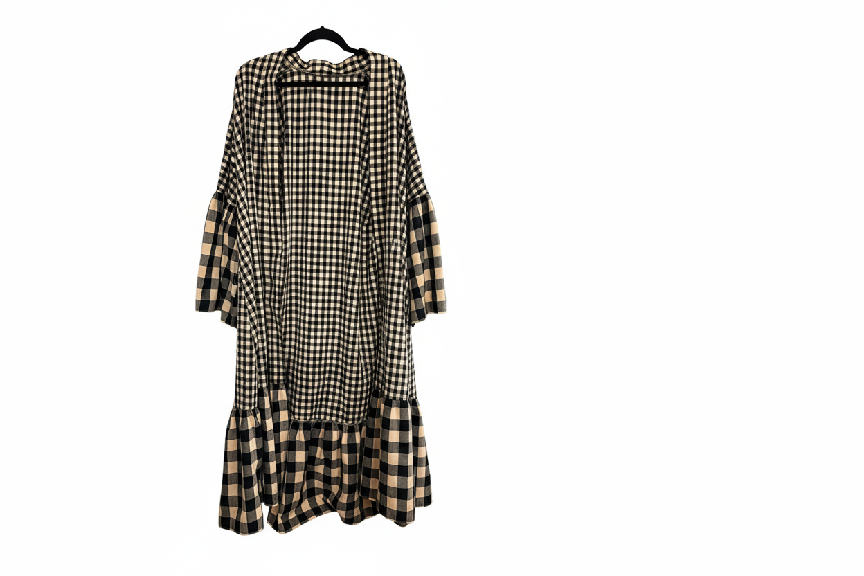 TH5030  MIXED BLACK GINGAHM KIMONO  (7 Piece)