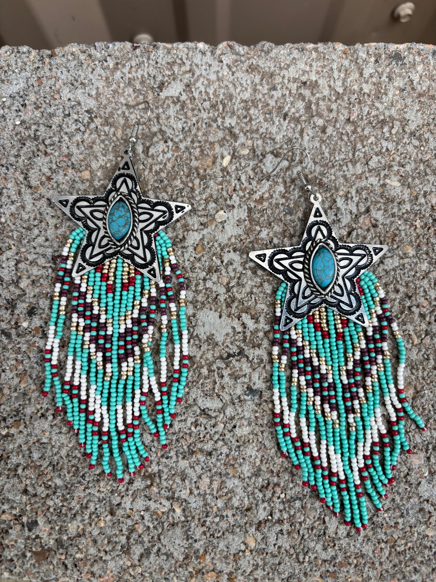 317263 Star Seed Bead Earrings
