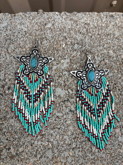 317263 Star Seed Bead Earrings