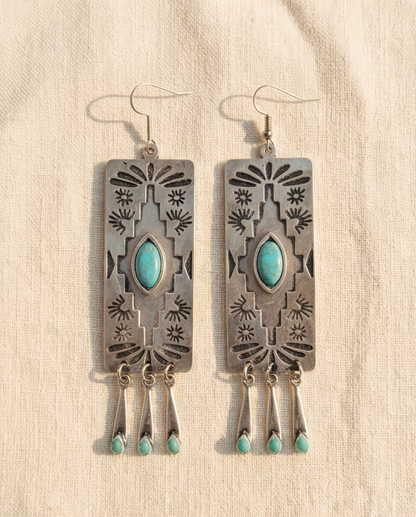 317261 Rectangle Stamped Earring