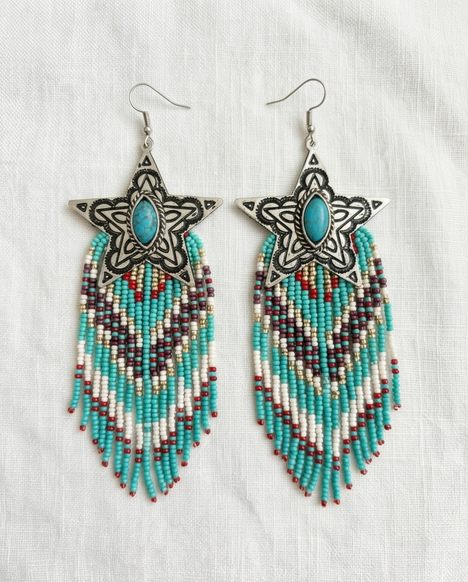 317263 Star Seed Bead Earrings