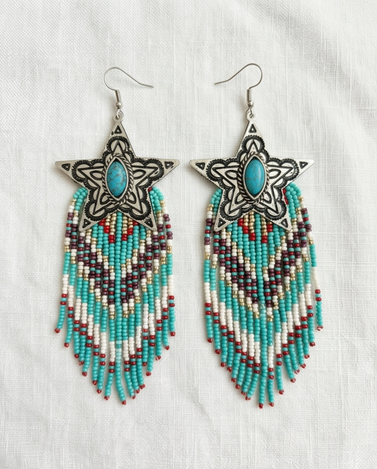317263 Star Seed Bead Earrings