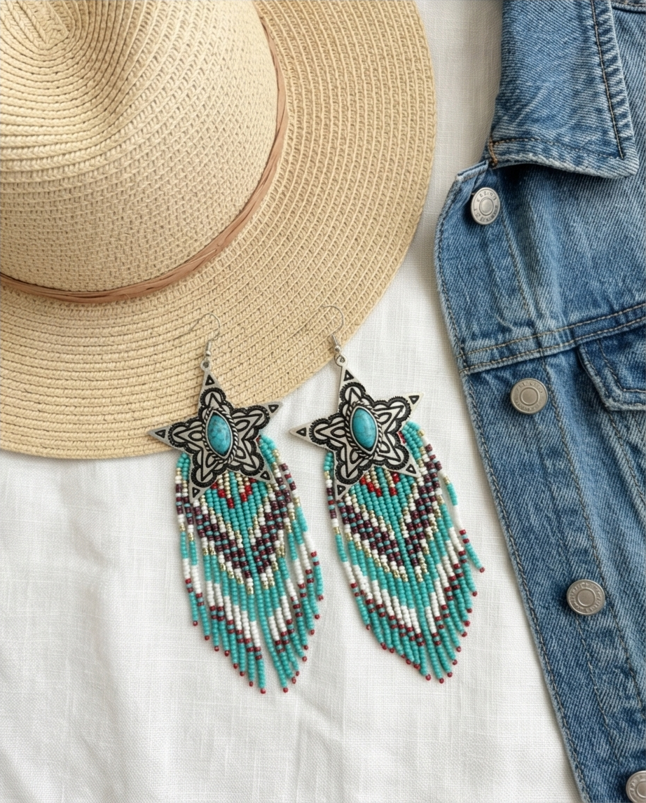 317263 Star Seed Bead Earrings