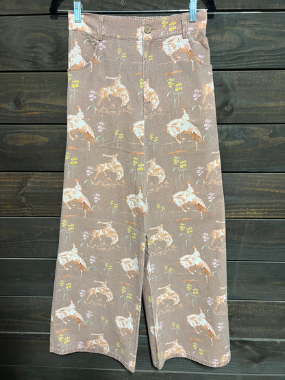 TH8001 FLORAL BUCKING HORSE COWBOY