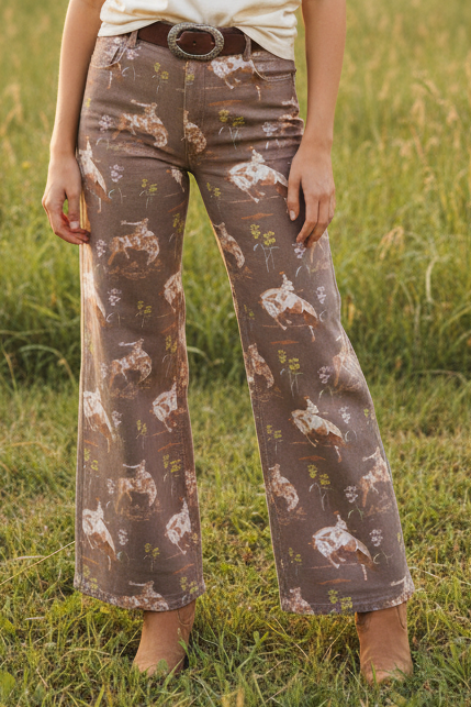 TH8001 FLORAL BUCKING HORSE COWBOY (7 PIECE)
