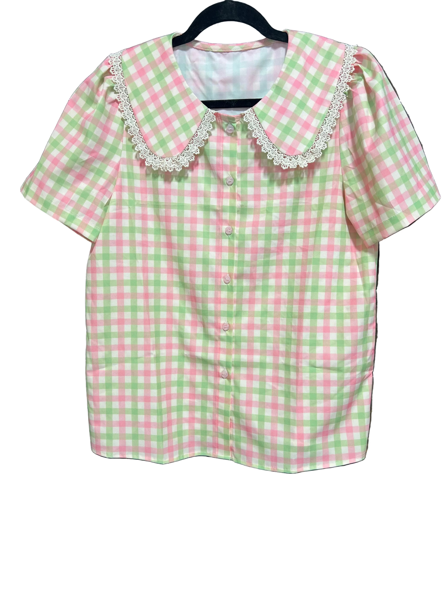 TH2782 PINK GREEN GINGHAM(7 Piece)