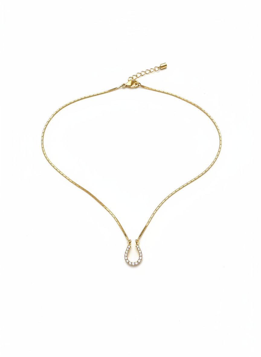 R1-45 C992 GOLD HORSEHOE PENDANT NL