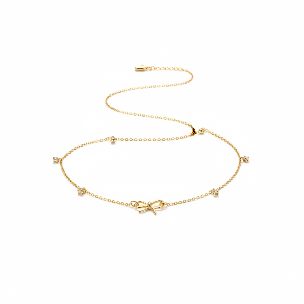 R1-57 726GD GOLD BOW NECKLACE