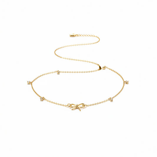 R1-57 726GD GOLD BOW NECKLACE