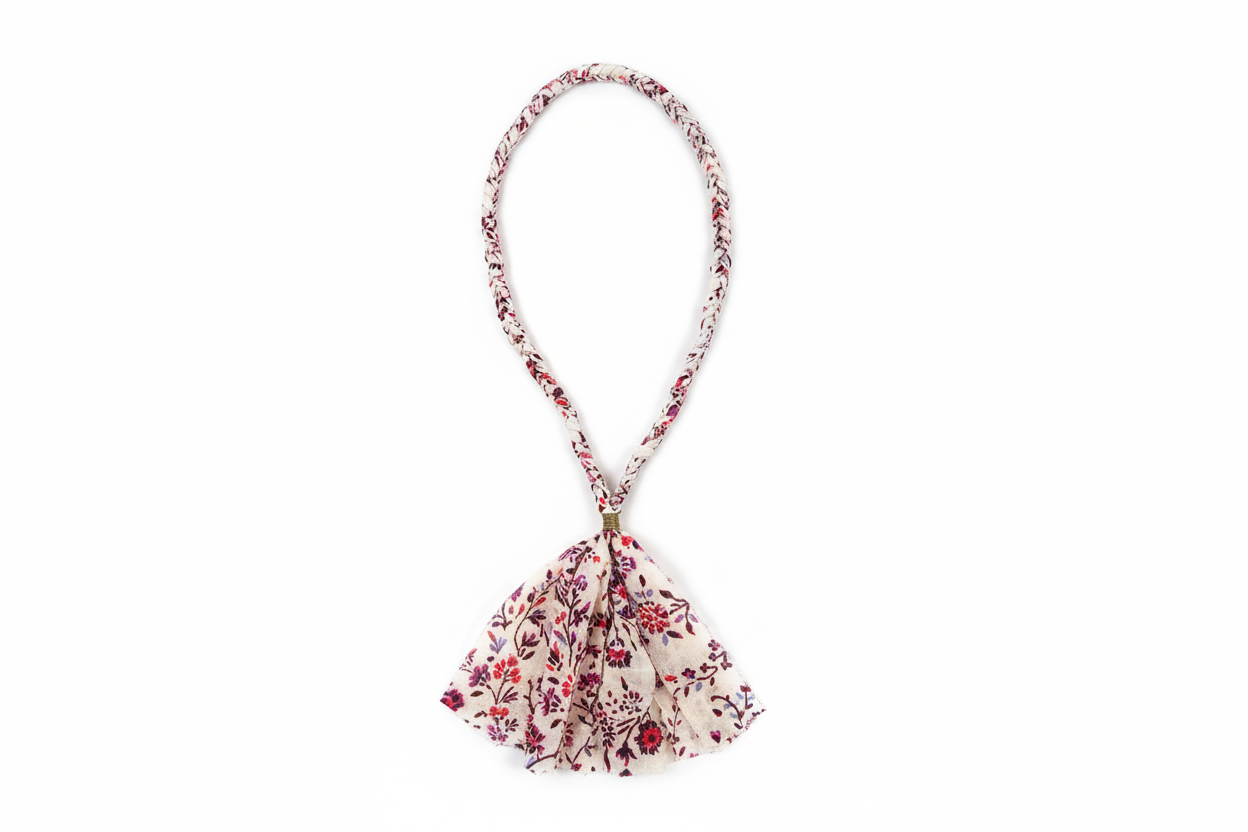 TH1155 FABRIC NECKLACE - IVORY