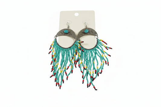 Moon Shaped Seedbead Earrings