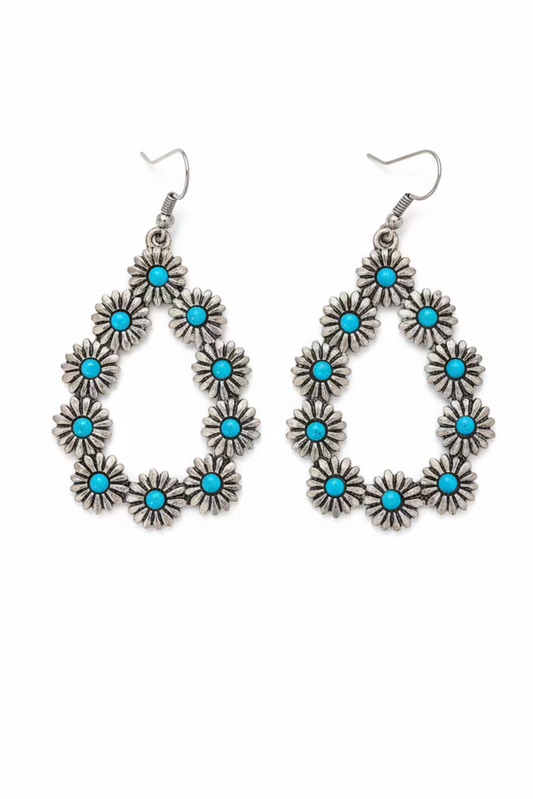 7242 T69 SILVER DAISY TEARDROP ER