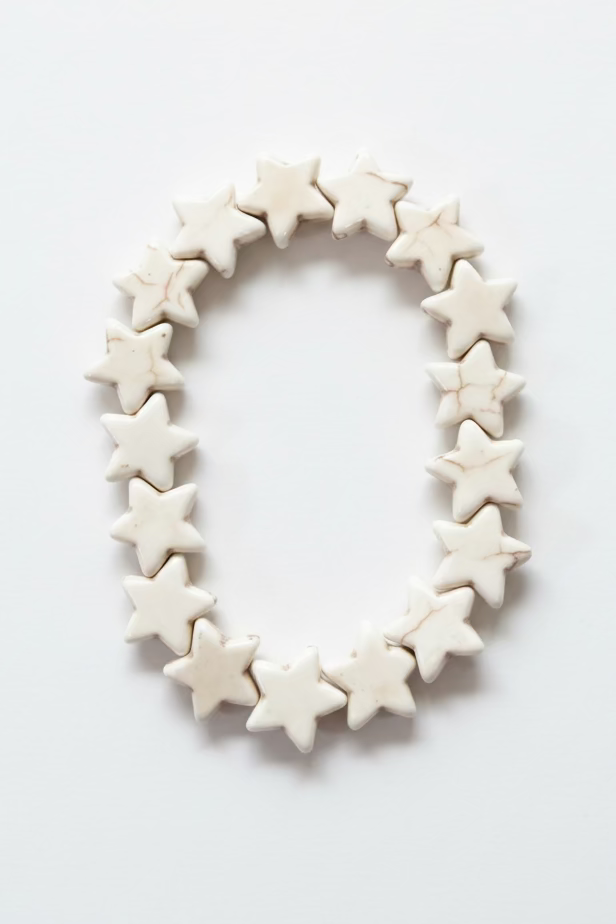 123100 R1-87 STAR STRETCH BRACELET BONE