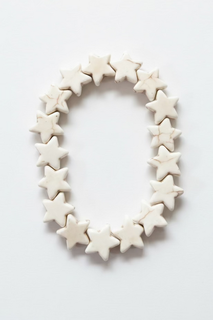 123100 R1-87 STAR STRETCH BRACELET BONE