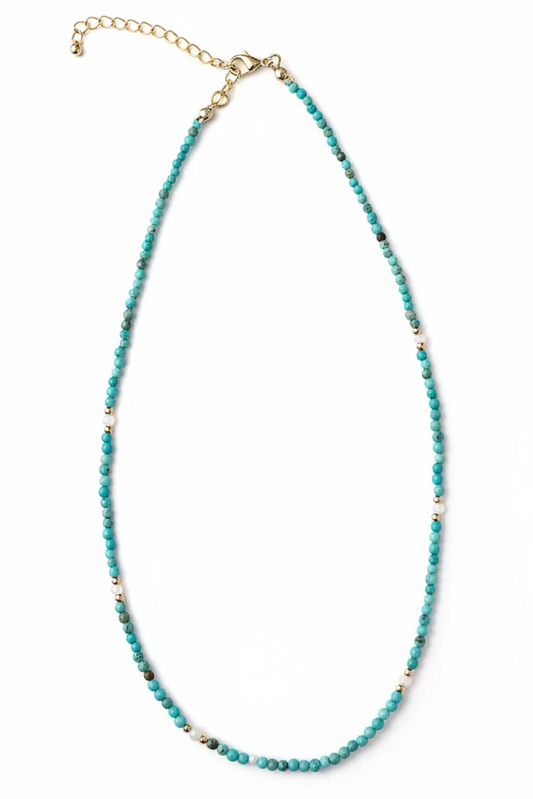 MINI TURQ BEAD NL WHT BEAD ACCENTS