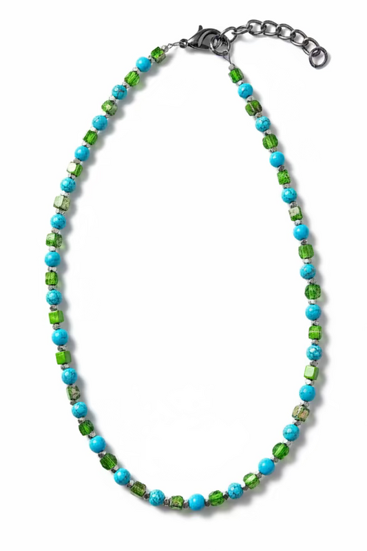 TURQ & GREEN BEAD NL