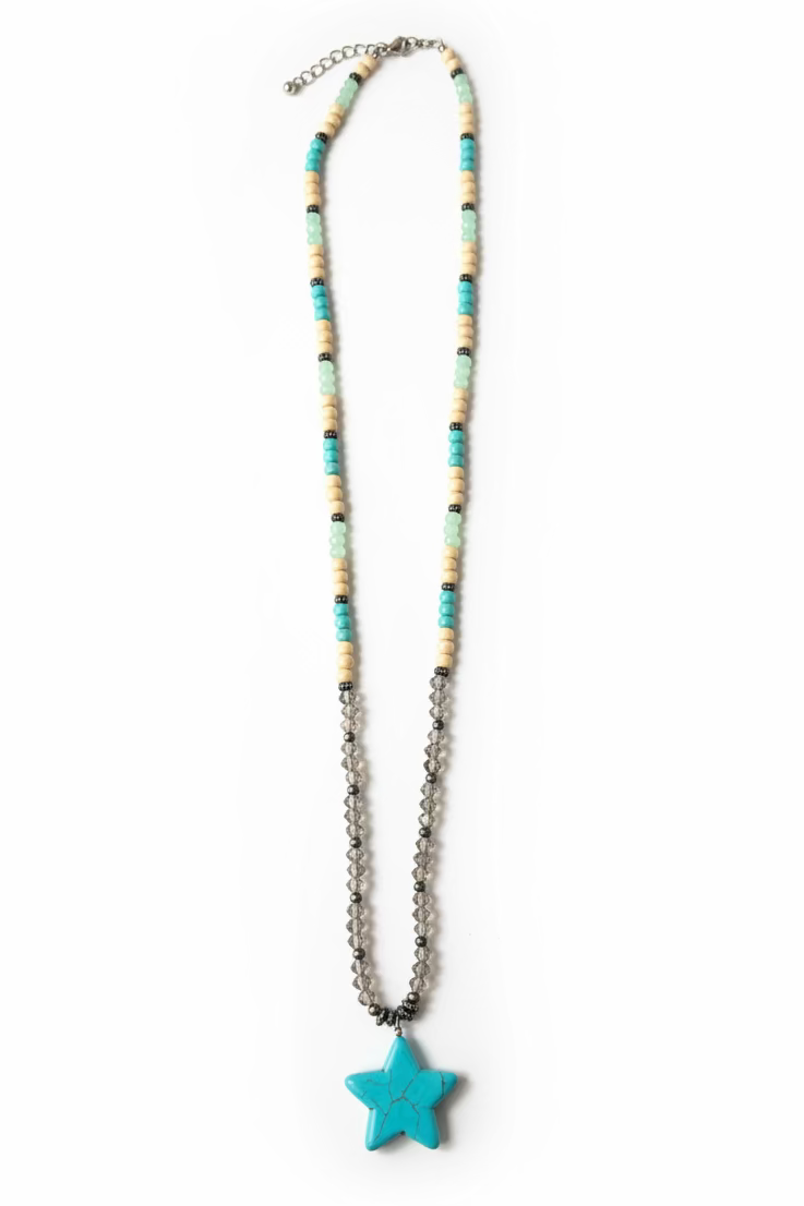 0219261 TURQUOISE STAR PENDANT NL