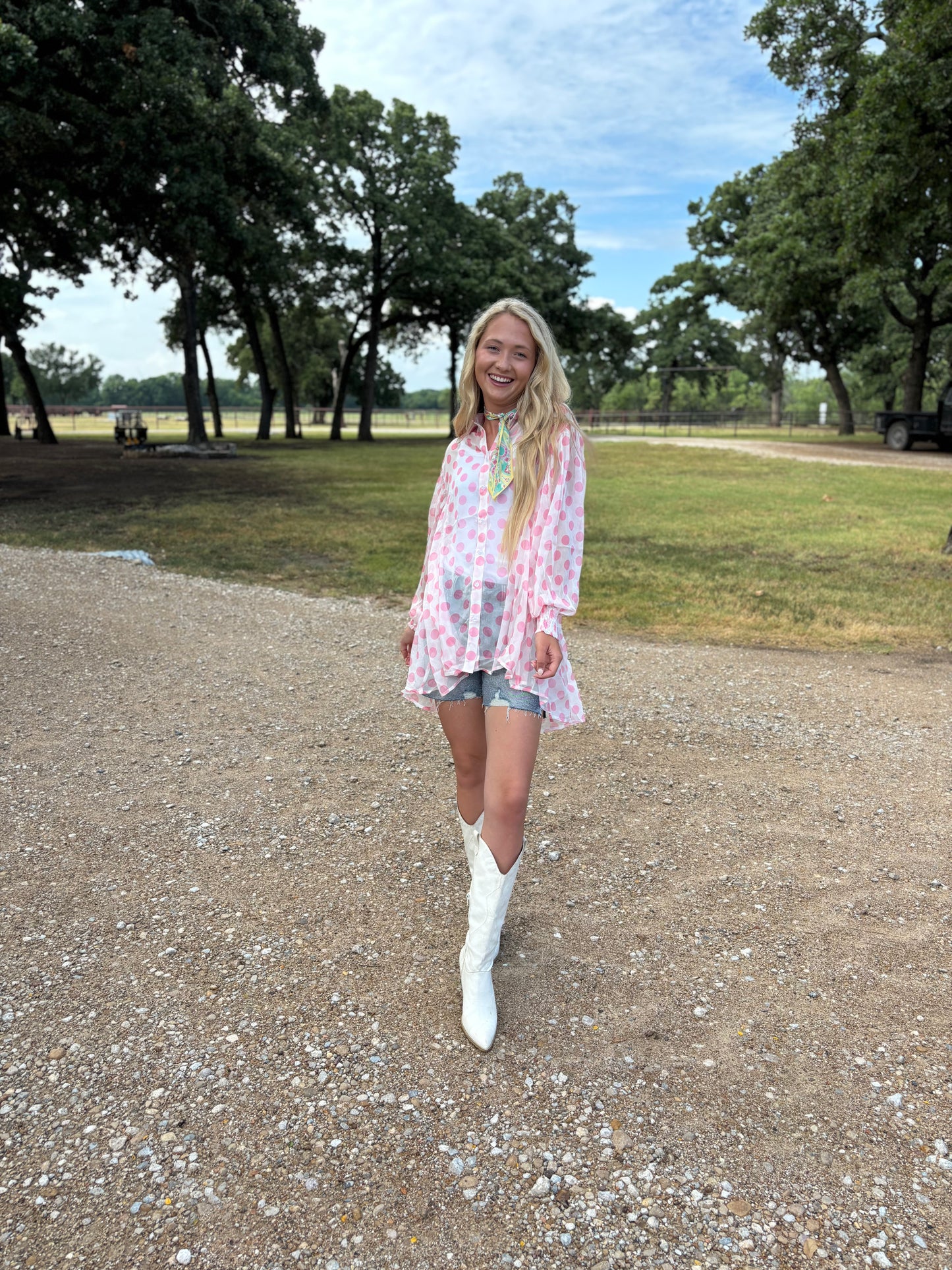 TH2776 PINK  POLKA DOTS (7 PIECE)
