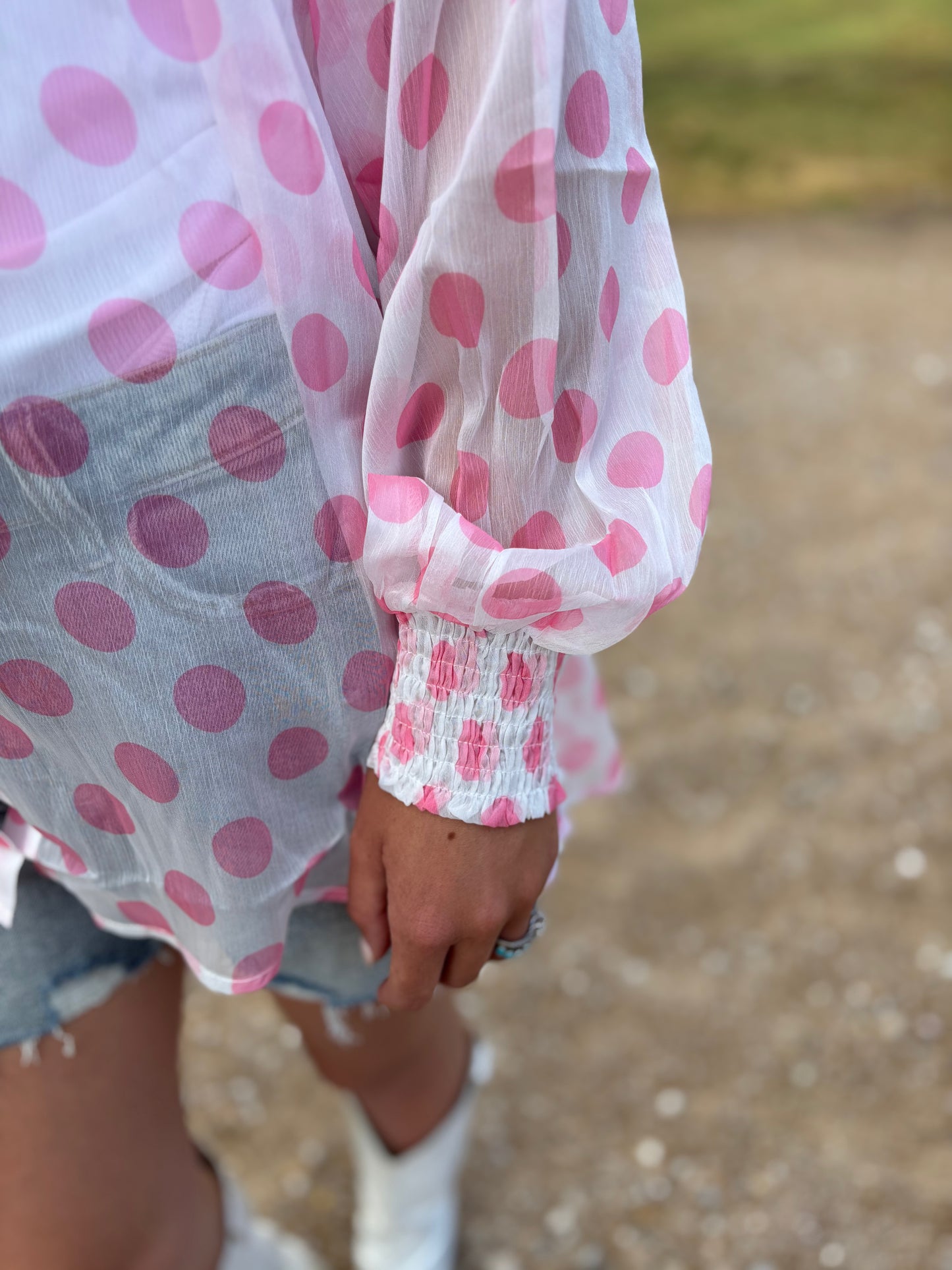 TH2776 PINK  POLKA DOTS (7 PIECE)