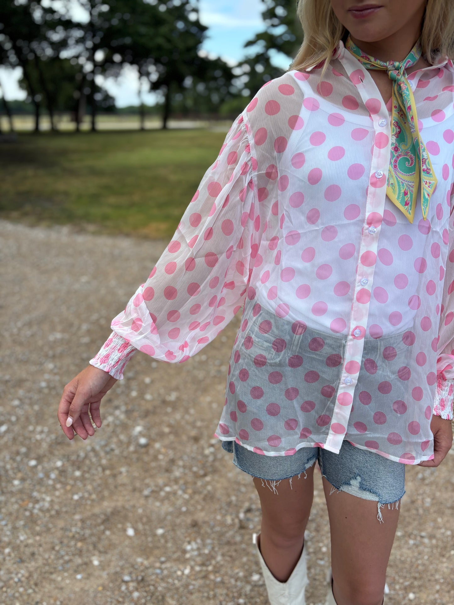 TH2776 PINK  POLKA DOTS (7 PIECE)