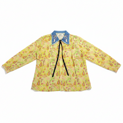 TH2882 LIME PAISLEY COLLAR PEARL SNAP TOP(7 Piece)