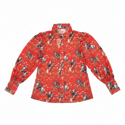 TH2820 MESH RED COWBOY BOW TIE TOP (7 PIECE)