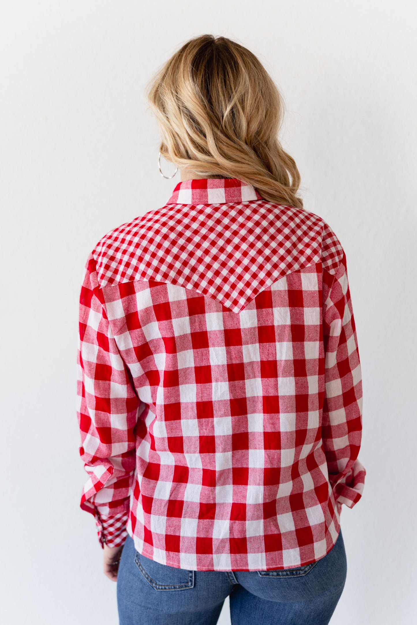 TH21 RED MIXED GINGHAM TOP (7 Pieces)