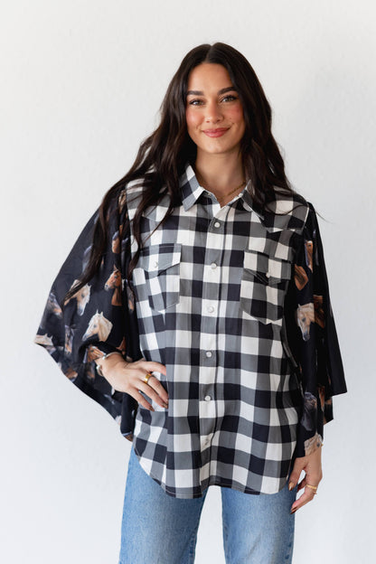 TH102 BLACK GINGHAM HORSE (7 Piece)