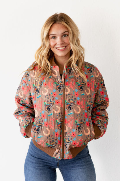 TH2412 TAUPE YEEHAW BOMBER JACKET (7 PIECE)