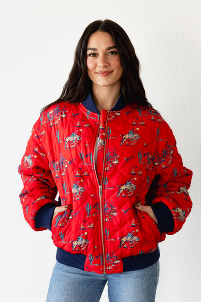 TH2412 RED COWBOY BOMBER JACKET (7 PIECE)