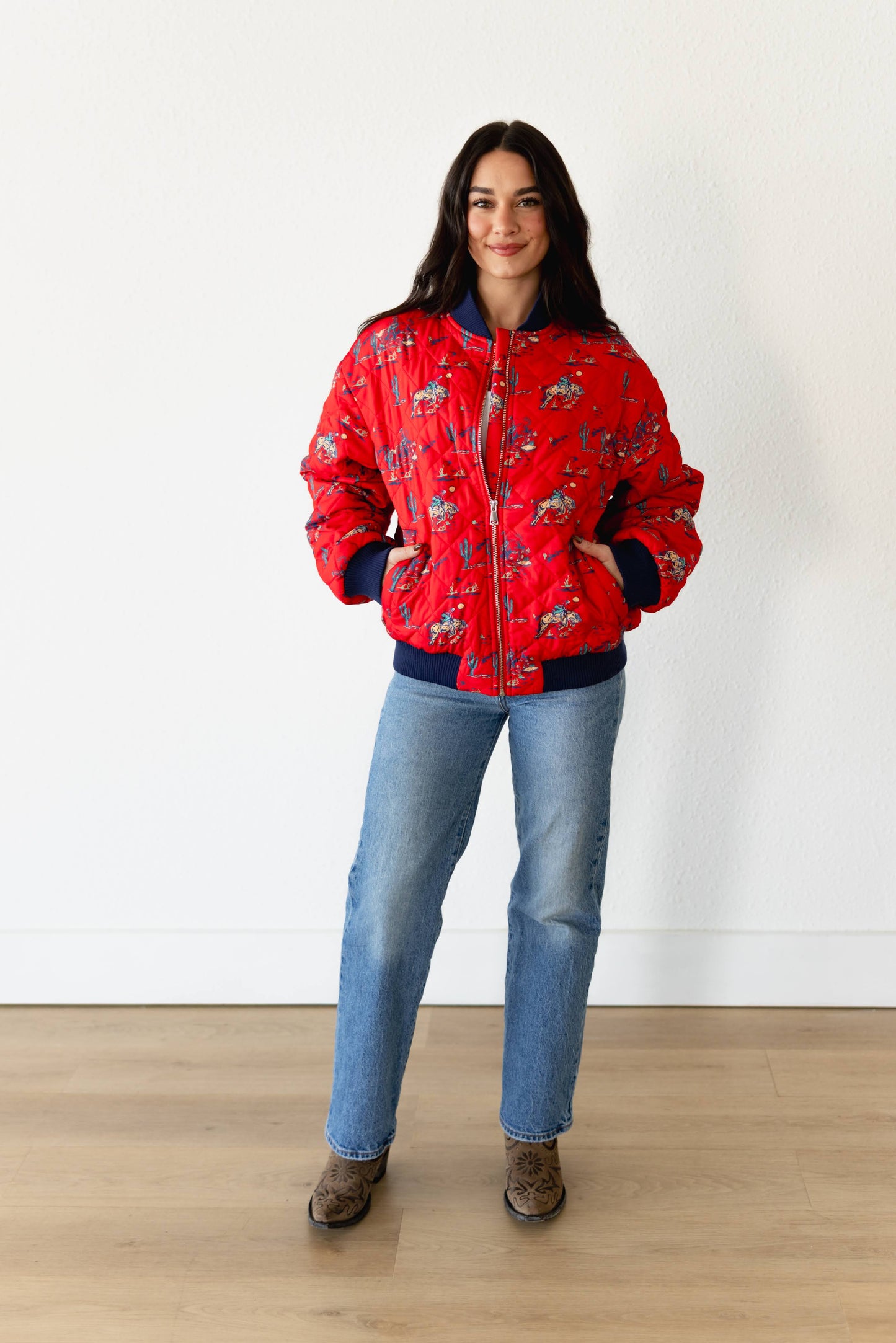 TH2412 RED COWBOY BOMBER JACKET (7 PIECE)