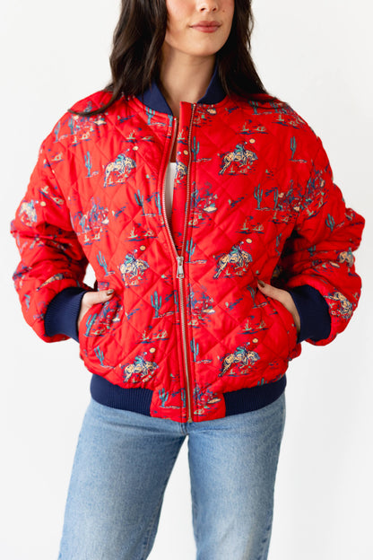 TH2412 RED COWBOY BOMBER JACKET (7 PIECE)