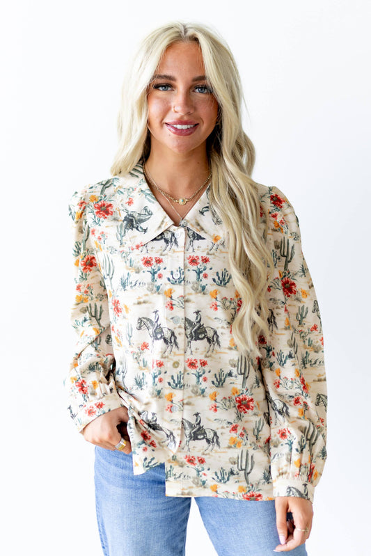 TH2782 ROSE COWBOY BLOUSE (7 Piece)
