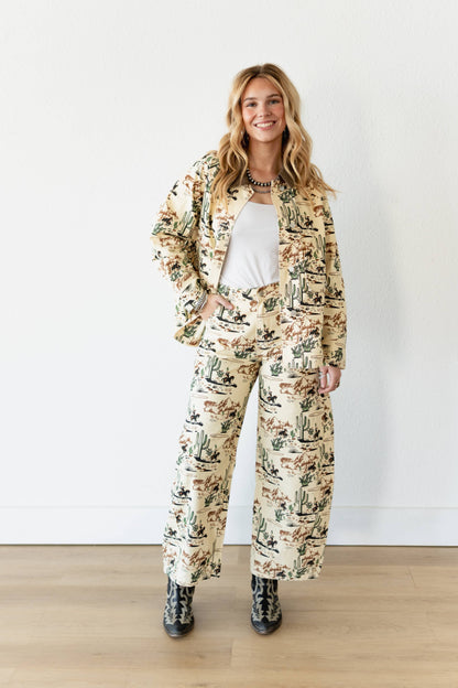 TH61 COWBOY CACTUS WIDE LEGGED JEAN (7 Piece)