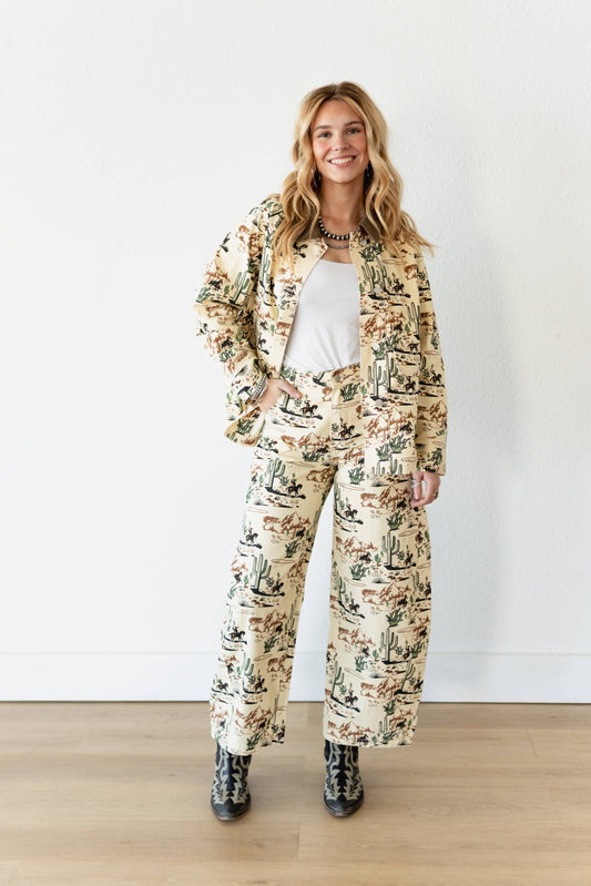 TH61 COWBOY CACTUS WIDE LEGGED JEAN (7 Piece)