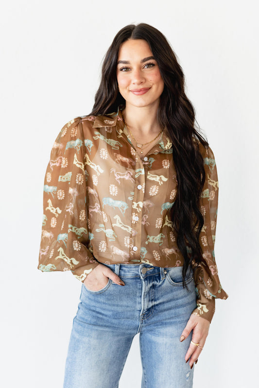 TH11 HORSE CONCHO BLOUSE  (7 Pieces)