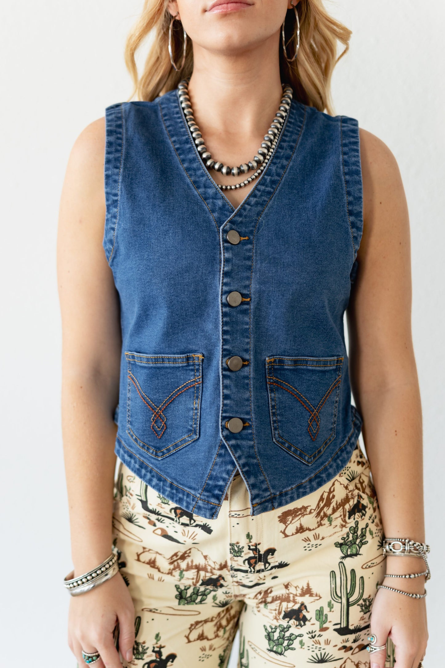 TH9800 BLUE DENIM VEST (7 Piece)