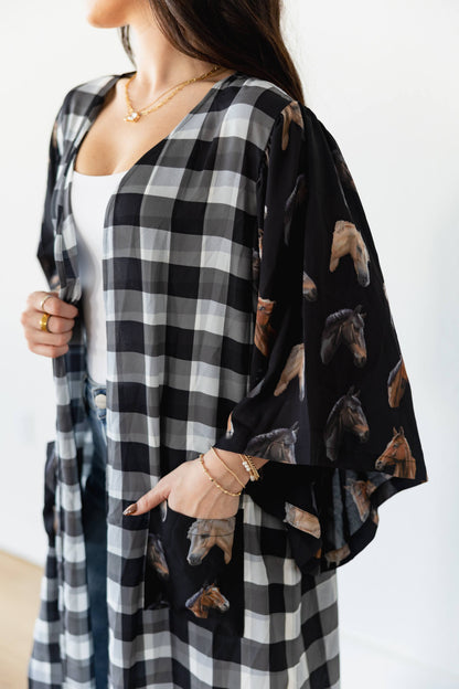 TH103 BLACK GINGHAM HORSE (7 Piece)