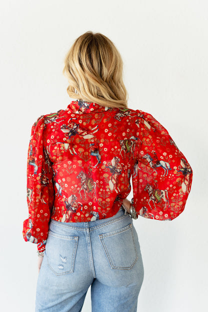 TH11 RED COWBOY BLOUSE  (7 Pieces)