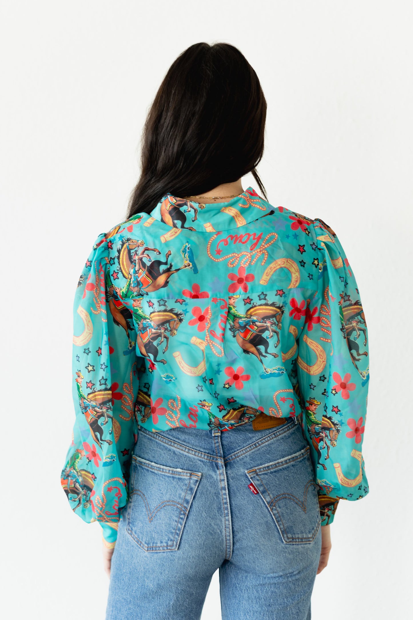 TH11 TURQUOISE YEEHAW BLOUSE (7 Pieces)