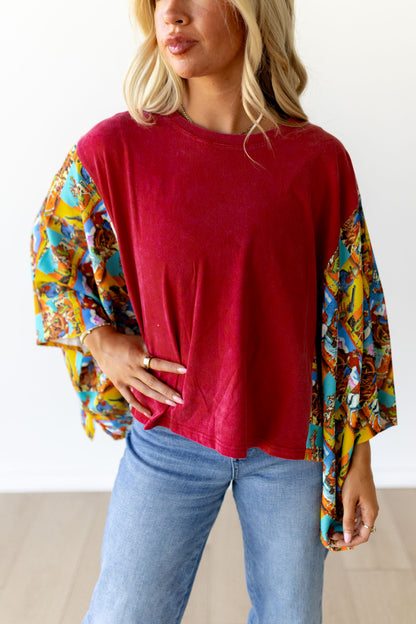 JD102 SLEEVED TEE - RED POPART
