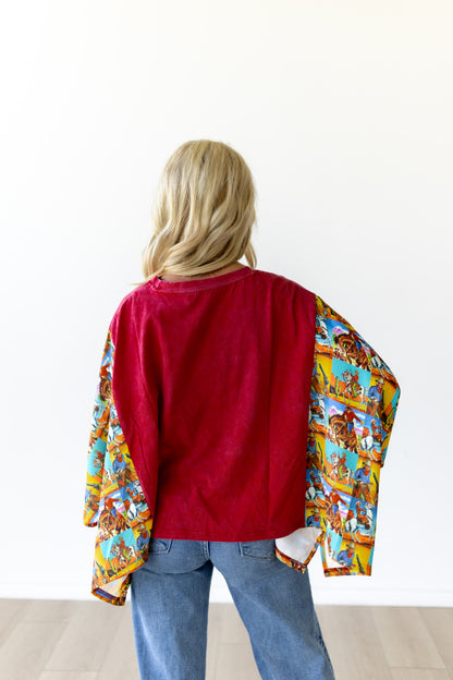 JD102 SLEEVED TEE - RED POPART
