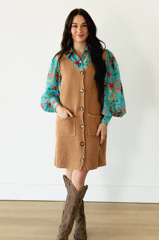 TH48 BUTTON DOWN SWEATER DRESS(7 Pieces)