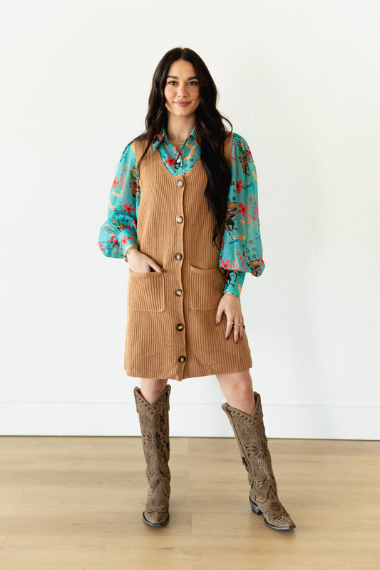 TH48 BUTTON DOWN SWEATER DRESS(7 Pieces)