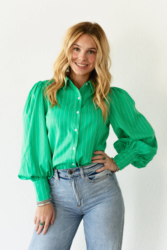 TH11 GREEN PINSTRIPE TOP (7 PIECE)
