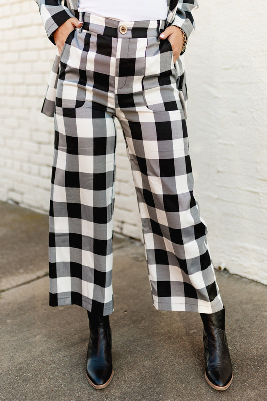 TH56 LARGE BLACK GINGHAM  PANT (8 Piece)