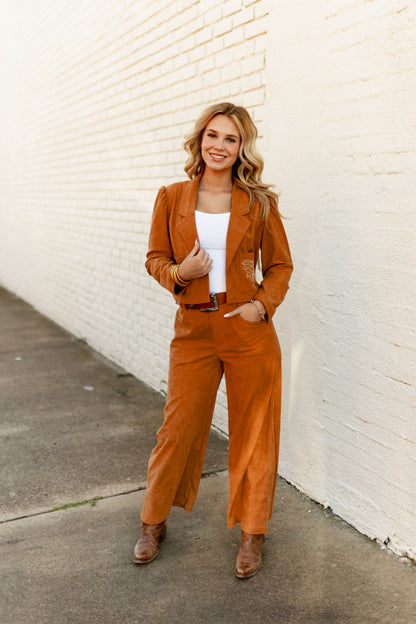 TH1208 TAN CORDUROY STITCH BLAZER (7 Piece)