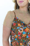 TH1224 TAN LACE SHORT SLEEVE TOPS (7 Piece)