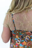 TH1224 TAN LACE SHORT SLEEVE TOPS (7 Piece)